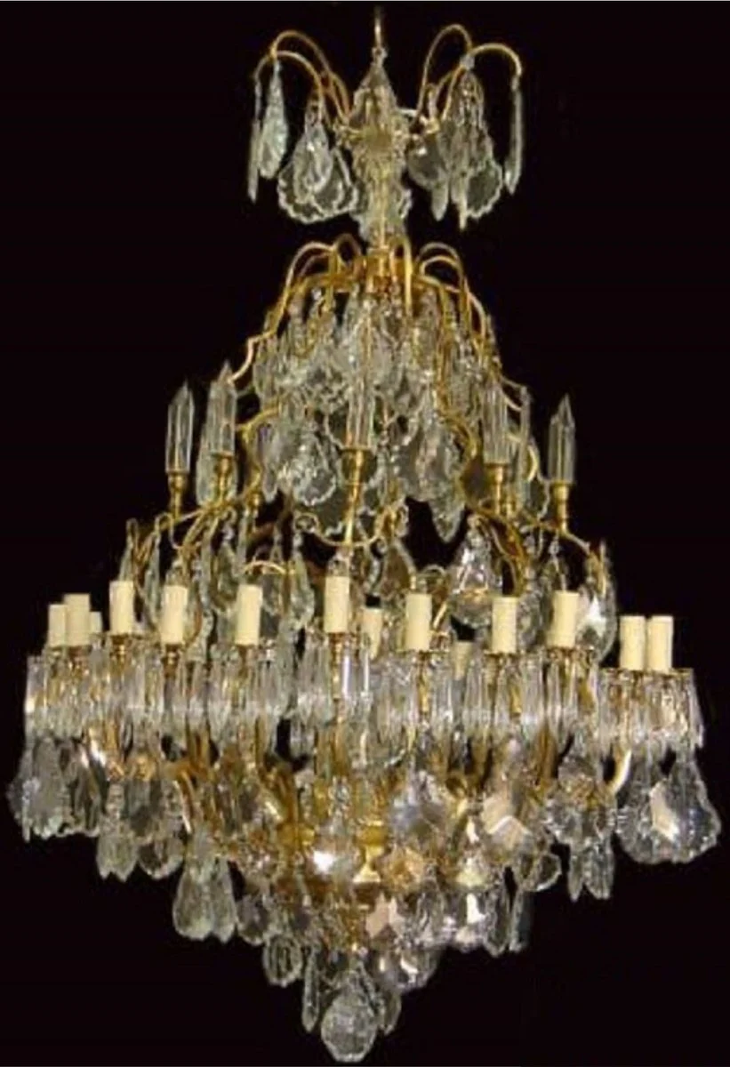 Casa Padrino araña de luces barroco de lujo de cristal oro - Magnífica lámpara de araña de estilo barroco - Luces de cristal barrocas - Lámpara de araña de hotel - Noble y Magnífica