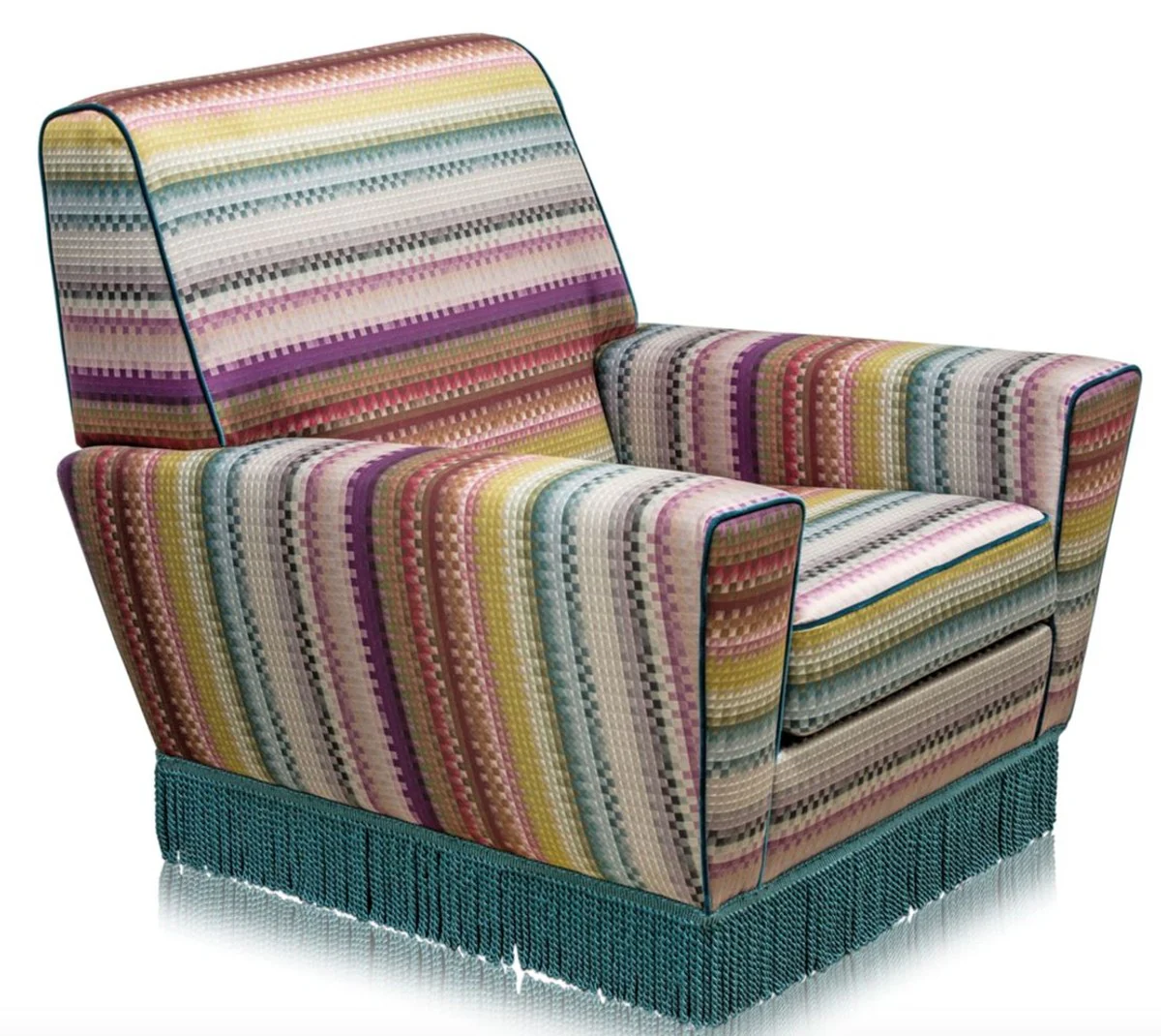 Casa Padrino sillón de lujo multicolor 80 x 85 x H. 80 cm - Muebles de Salón