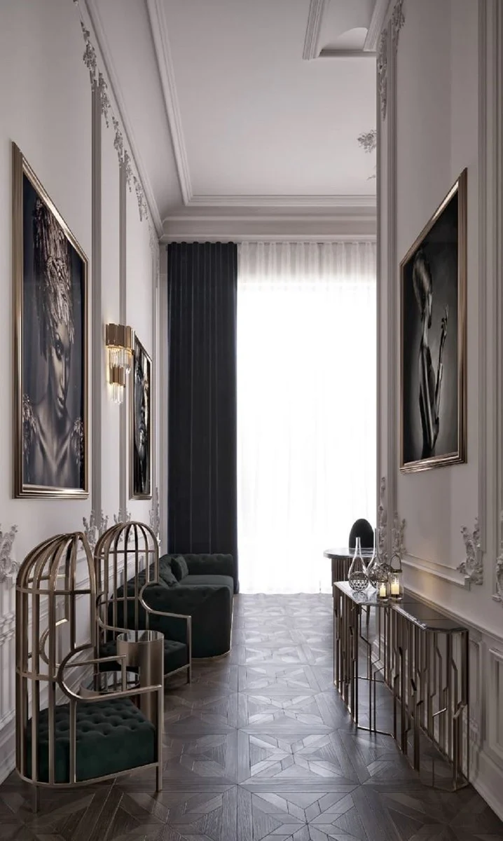 Casa Padrino sill¨®n de lujo verde oscuro / oro 78 x 78 x A. 156 cm - Sill¨®n de sal¨®n - Sill¨®n de hotel - Muebles de sal¨®n - Muebles de hotel - Muebles de lujo