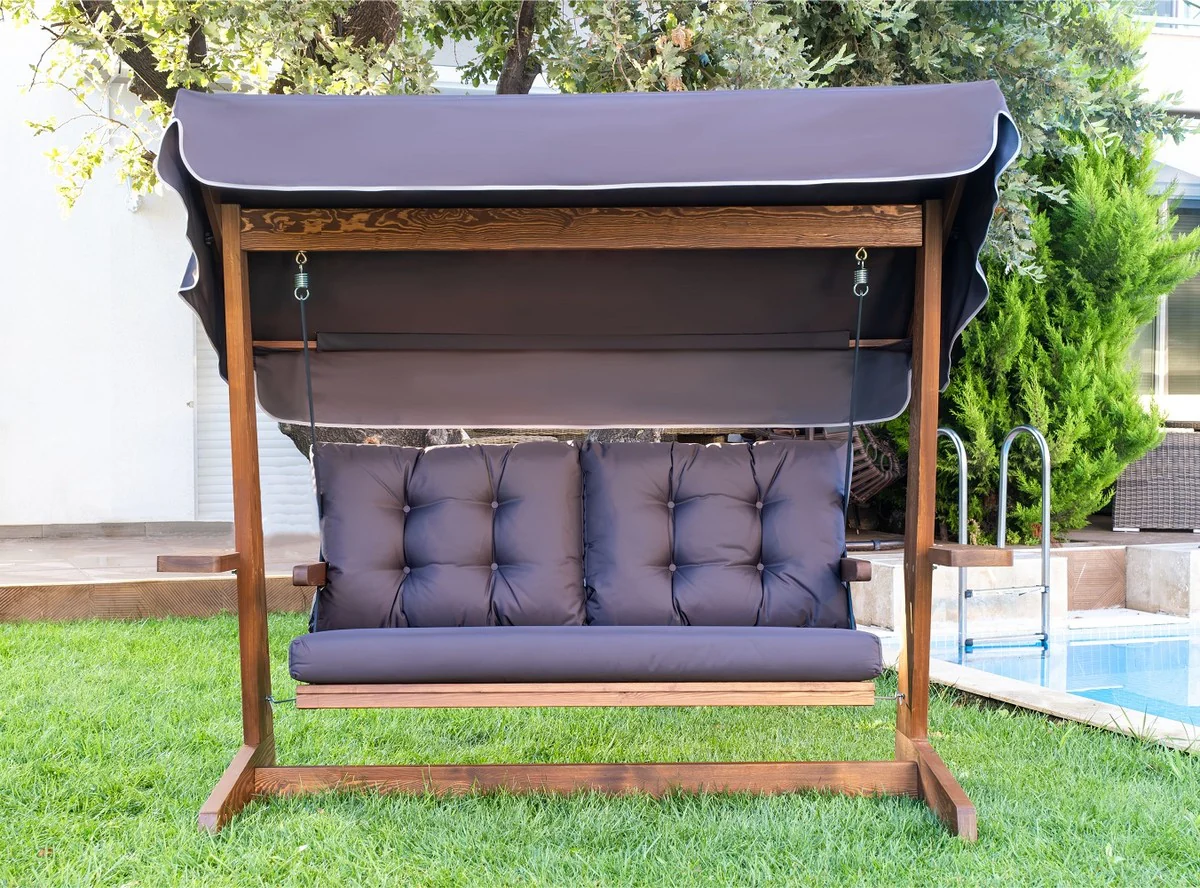 Casa Padrino columpio de Hollywood de lujo p¨²rpura / marr¨®n 237 cm - Columpio de jard¨ªn