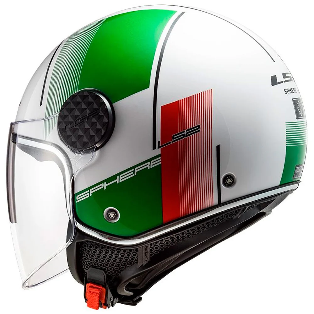 CASCO JET LS2 OF558 SPHERE LUX FIRM - BLANCO / VERDE / ROJO