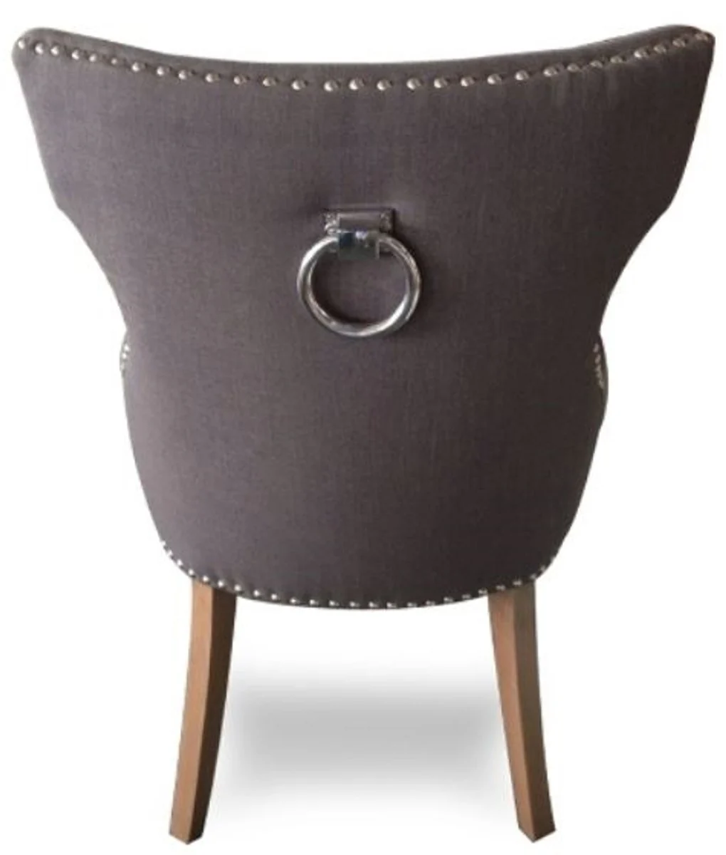 Casa Padrino luxury dining chair dark gray / brown 59 x 65 x H. 98 cm - Dining Room Furniture