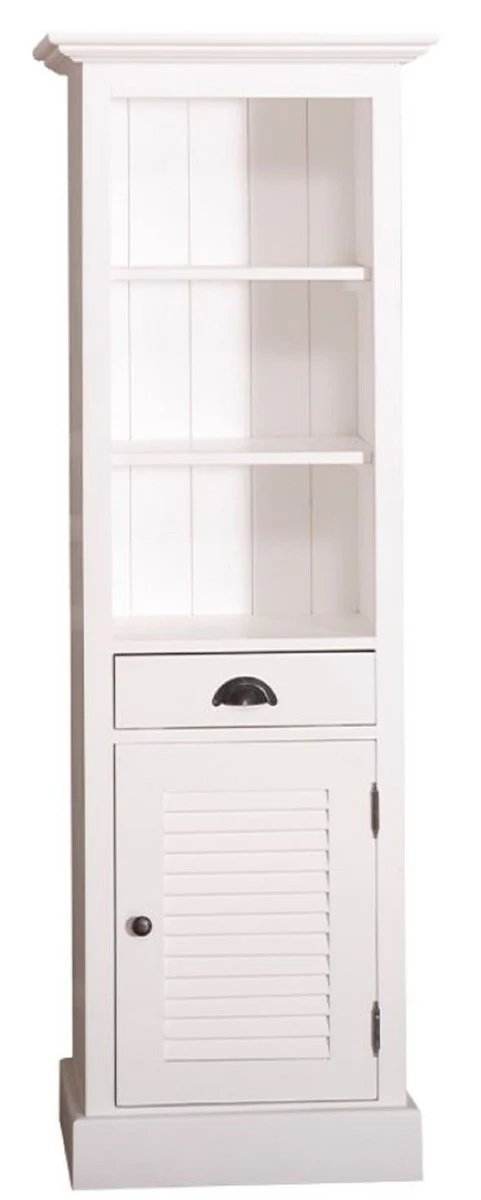 Casa Padrino armario de ba?o de estilo campestre con puerta y caj¨®n blanco 54 x 41 x H. 160 cm - Muebles de Ba?o en Estilo Campestre