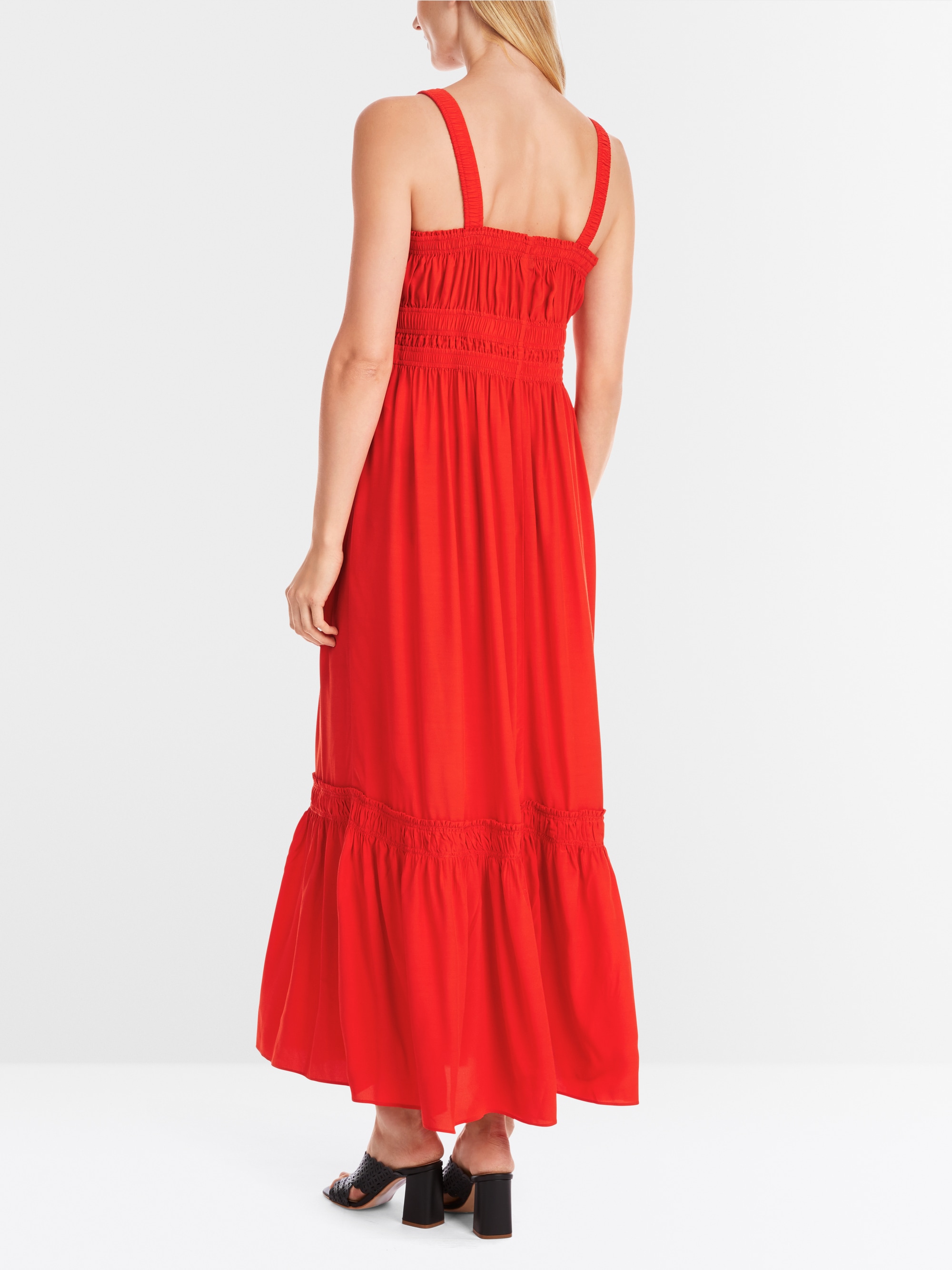 Marc-Cain Unicolour long dress with ruffled hem