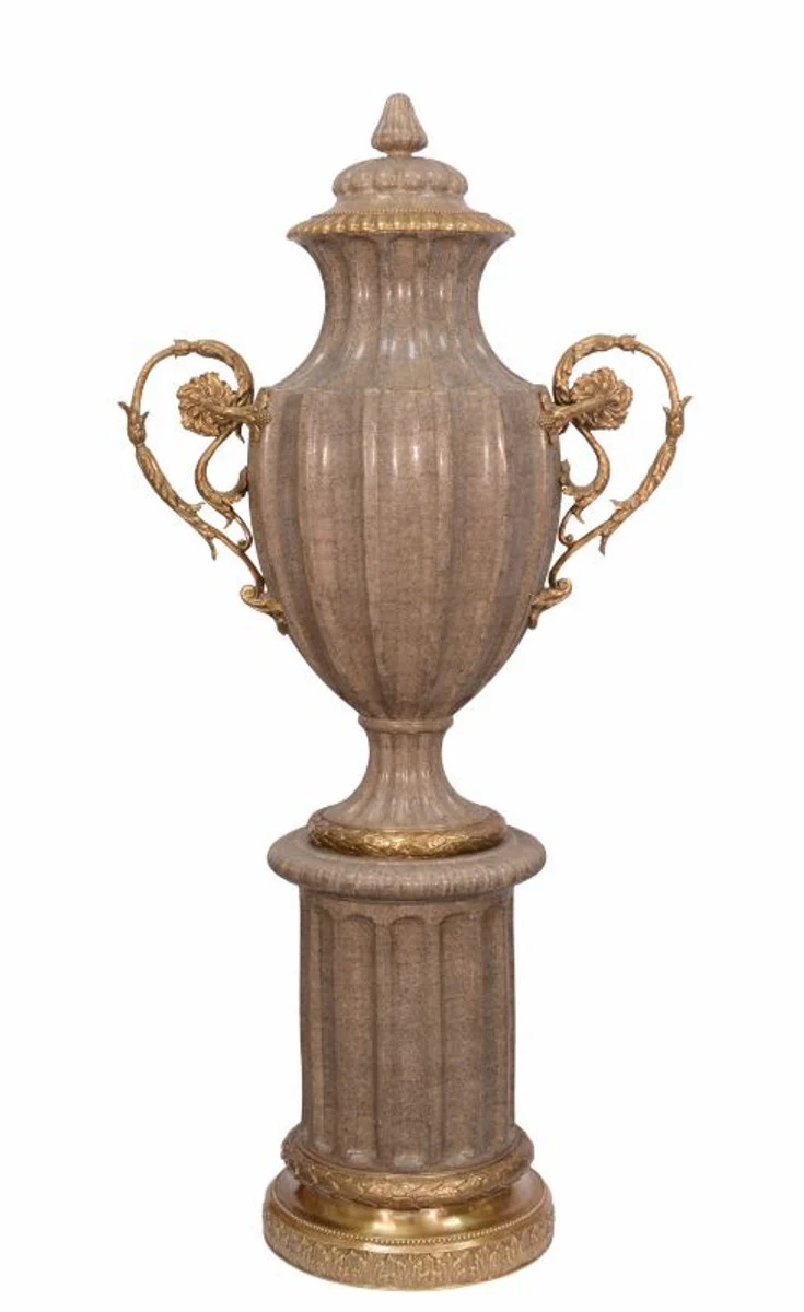 Casa Padrino baroque porcelain vase on pedestal - baroque decoration