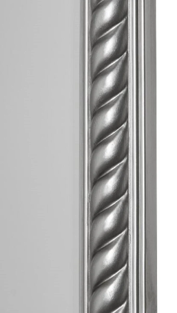 Casa Padrino Espejo / Espejo de Pared Barroco Plata Antiguo 62 x H. 187 cm - Muebles Barrocos