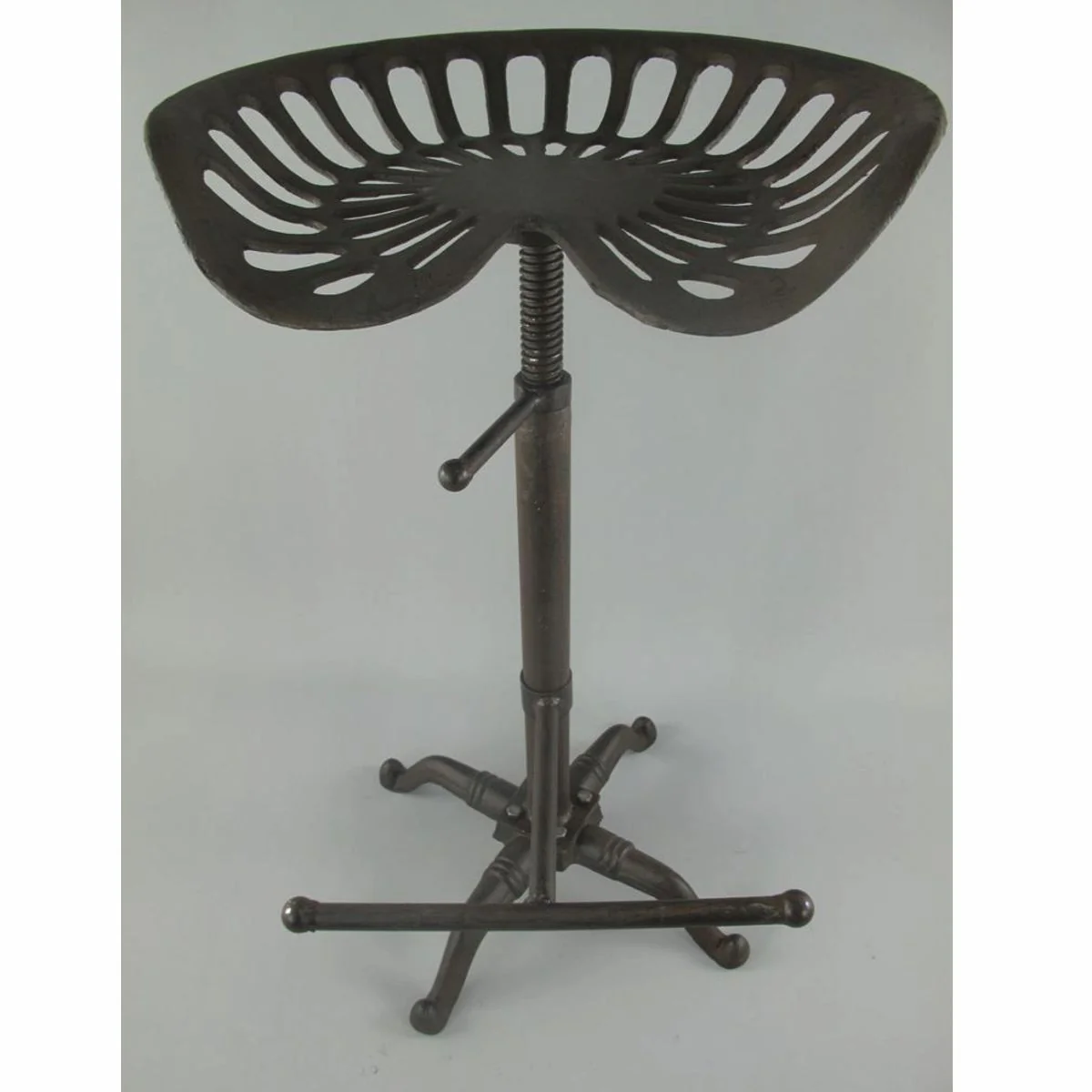 Casa Padrino Taburete de Bar de Hierro Fundido de Estilo Industrial Marr¨®n R¨²stico A. 75 cm