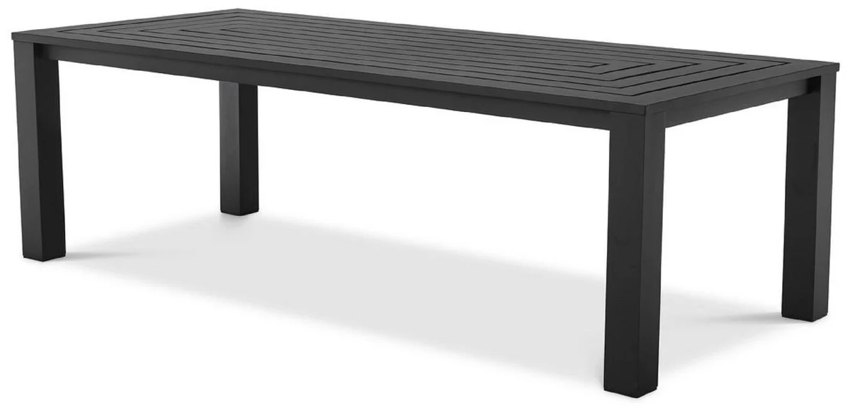 Casa Padrino mesa de comedor de lujo negro 240 x 105 x A. 74,5 cm - Mesa de aluminio resistente a la intemperie - Mesa de Jard¨ªn - Mesa de Terraza - Muebles de Jard¨ªn - Muebles de Terraza