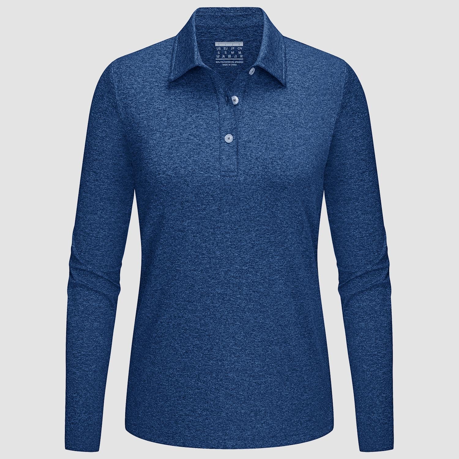 Women's Polo Shirts Long Sleeve UPF 50+ Sun Protection Golf Shirts Quick Dry Athletic Workout Collared Shirt