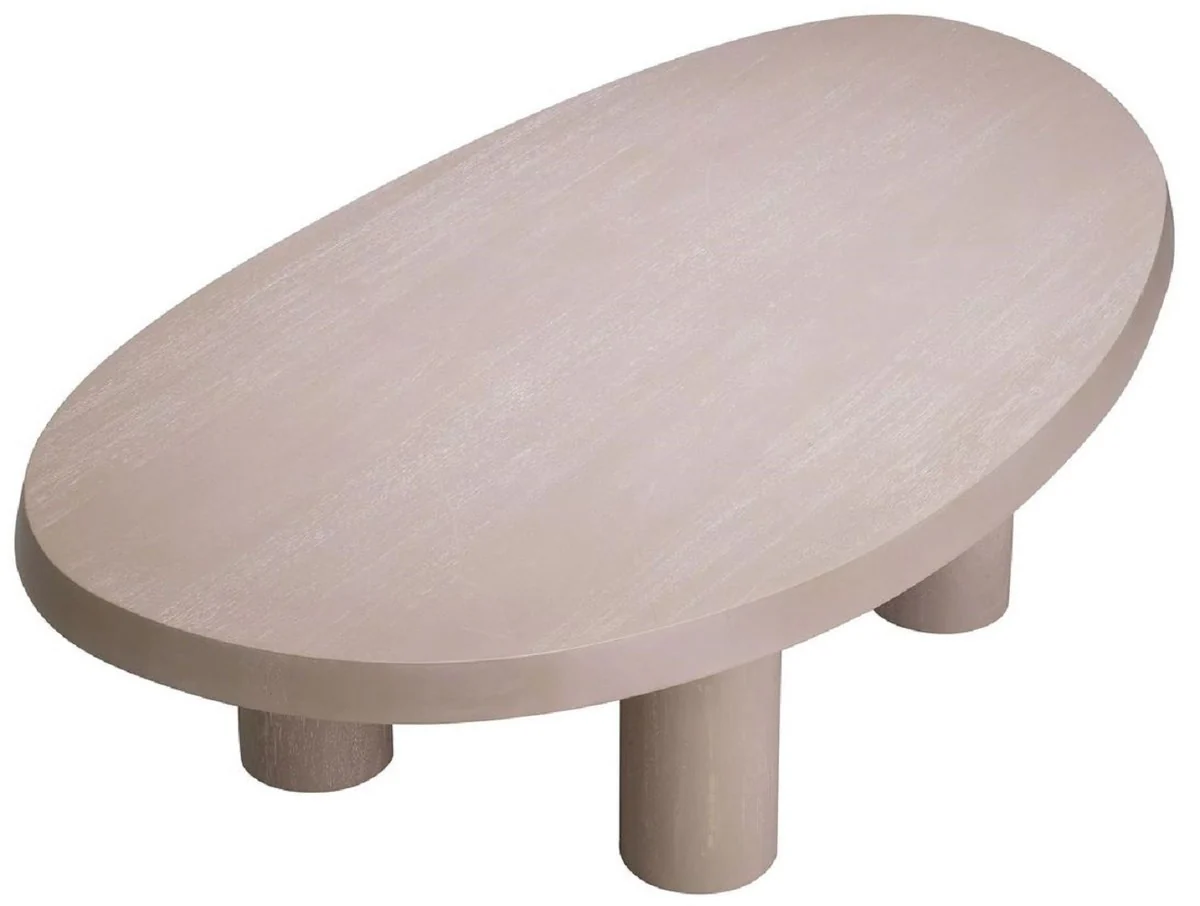 Casa Padrino mesa de centro de lujo beige 149 x 78,5 x A. 35 cm - Mesa de centro de madera maciza - Muebles de sal¨®n - Muebles de madera maciza - Muebles de lujo - Interiores de lujo