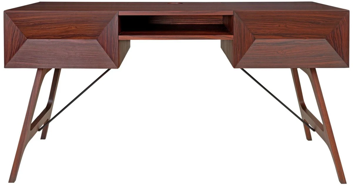 Casa Padrino Escritorio de Palisandro de Lujo con 2 Cajones Marr¨®n 150 x 70 x H. 76 cm - Muebles de Oficina de Lujo