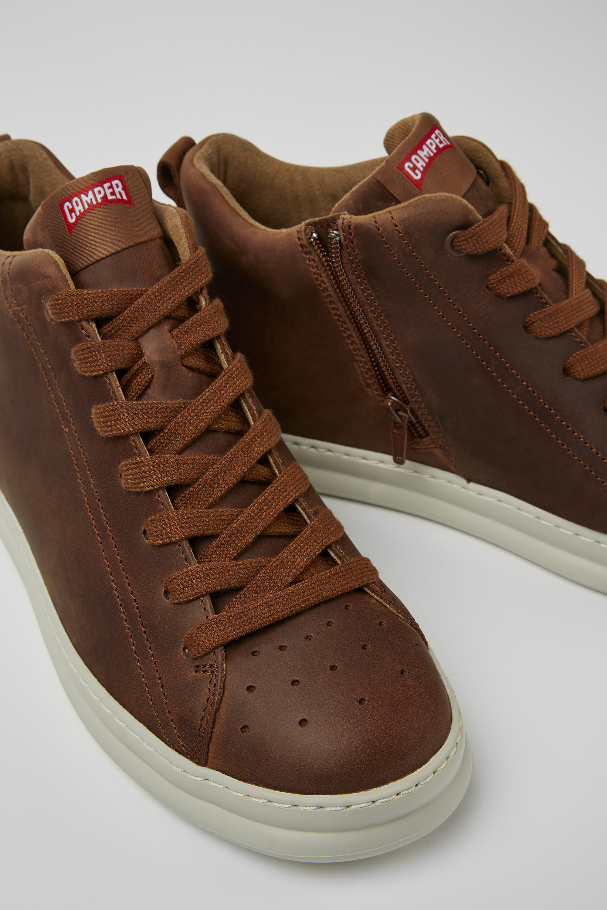 Runner - Brown leather sneakers for men