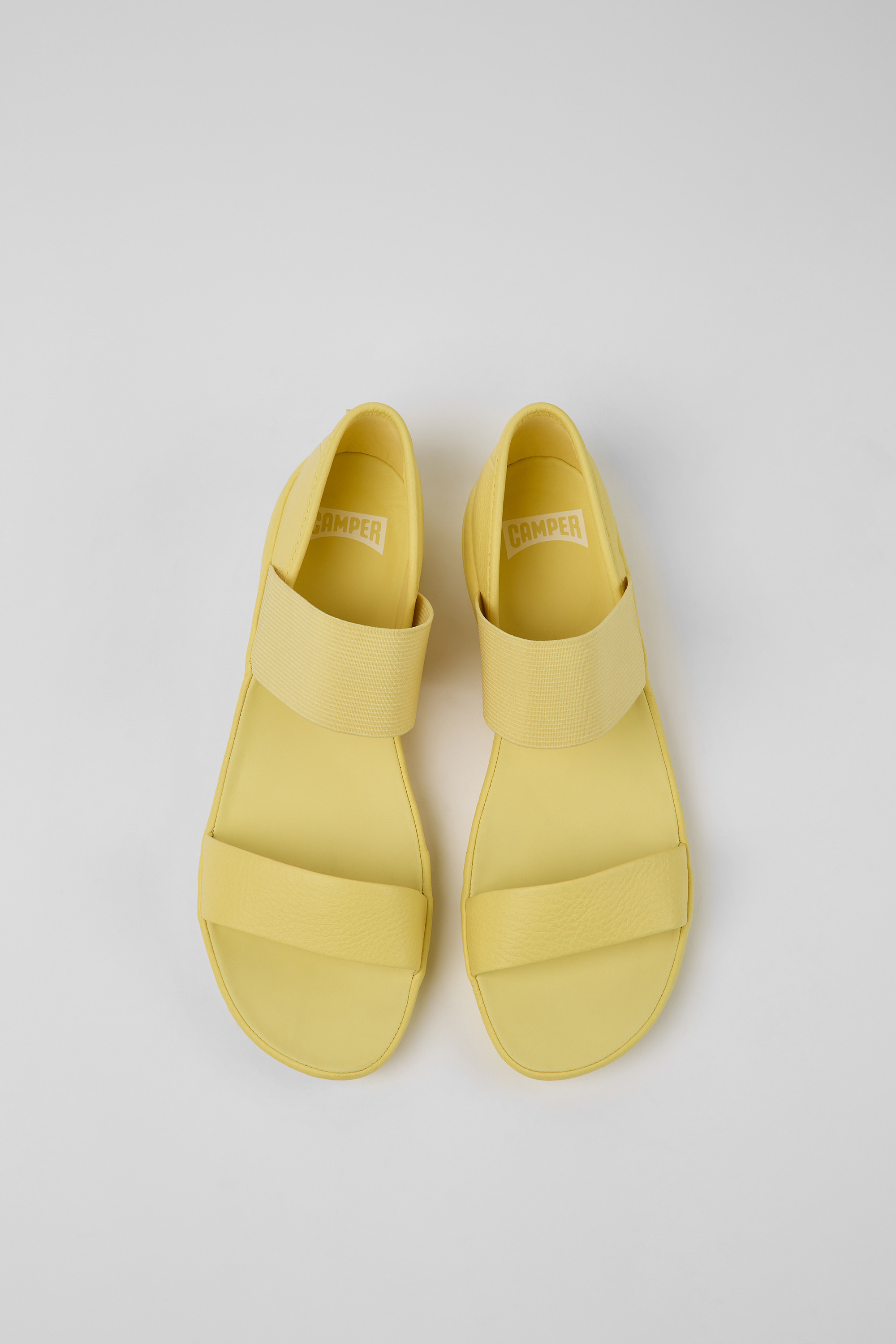 Right - Yellow leather sandals for women