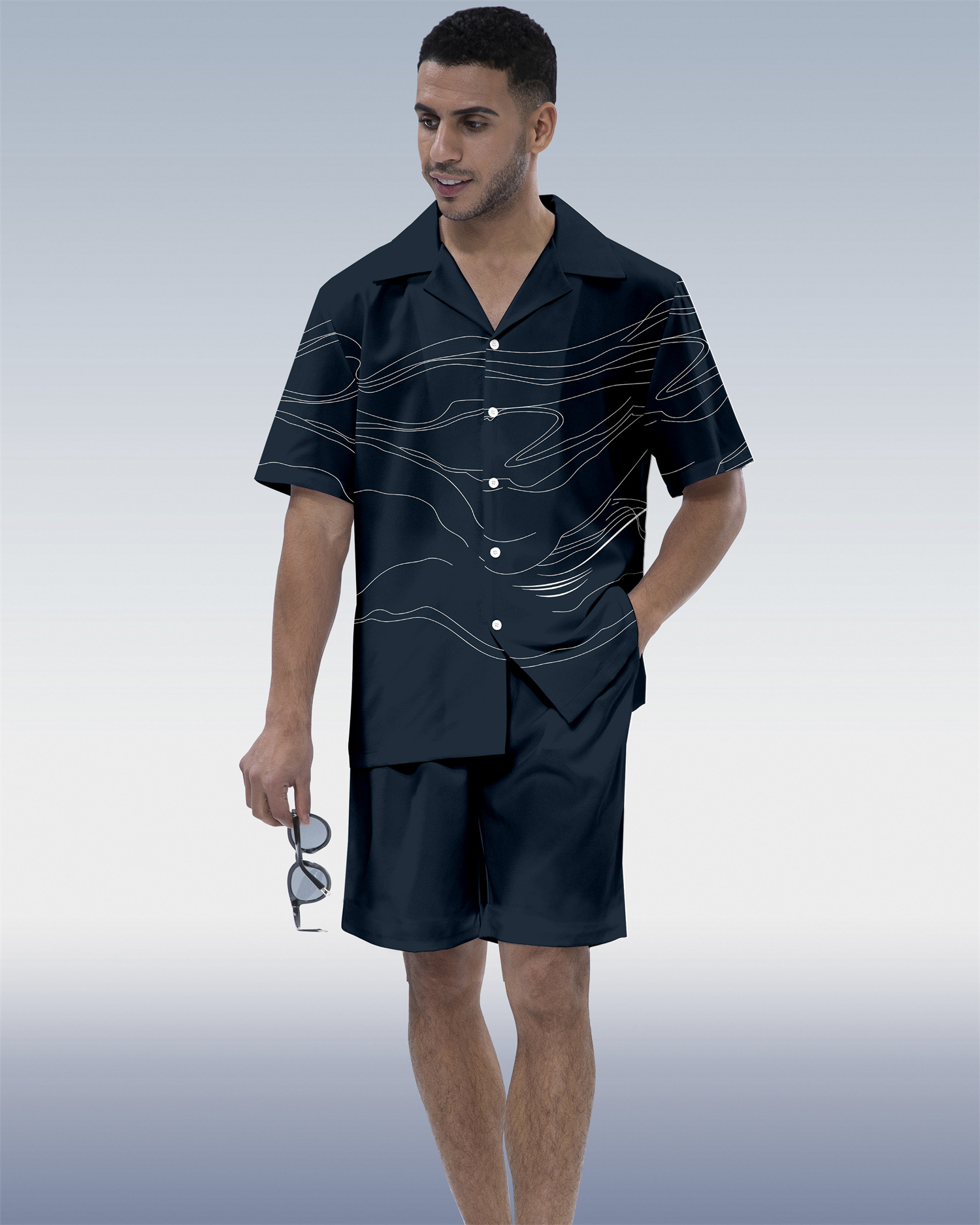 Suitmens Men's Hawaiian Vacation Short Sleeve Set 099