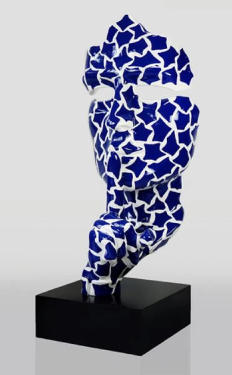 Casa Padrino escultura decorativa XXL azul / blanco / negro A. 190 cm