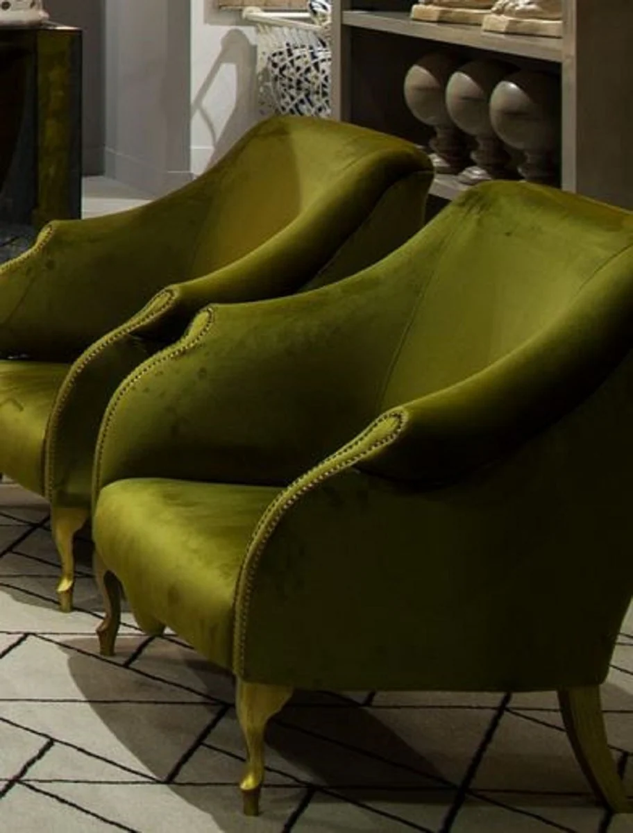 Casa Padrino sill¨®n Art Deco de lujo verde 85 x 85 x A. 88 cm - Sill¨®n de sal¨®n - Sill¨®n de hotel - Muebles de sal¨®n - Muebles de hotel - Muebles Art Deco de Lujo