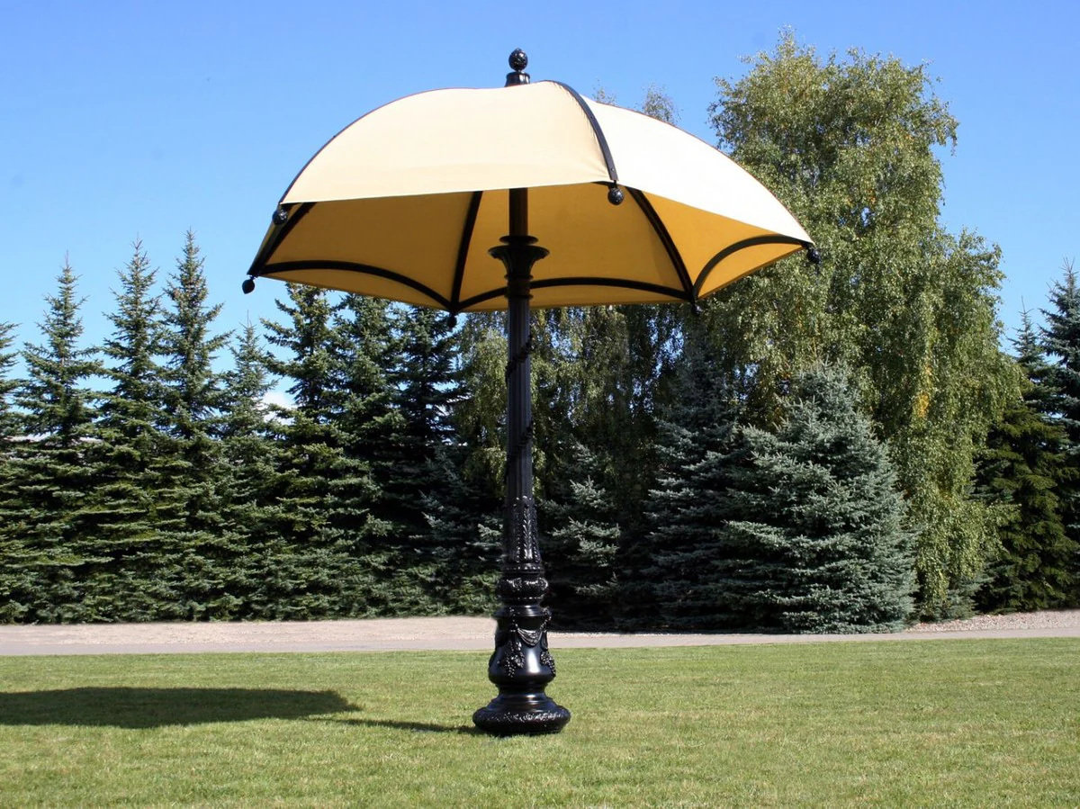 Casa Padrino sombrilla decorativa de jard¨ªn barroco negro / beige ? 350 x A. 418,5 cm