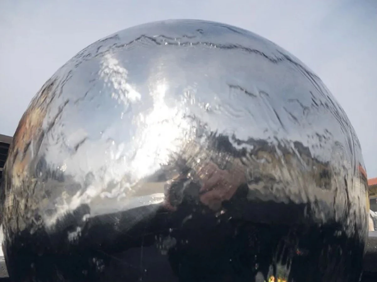 Casa Padrino fuente de lujo gris / plata 130 cm - Fuente de jard¨ªn con bola decorativa