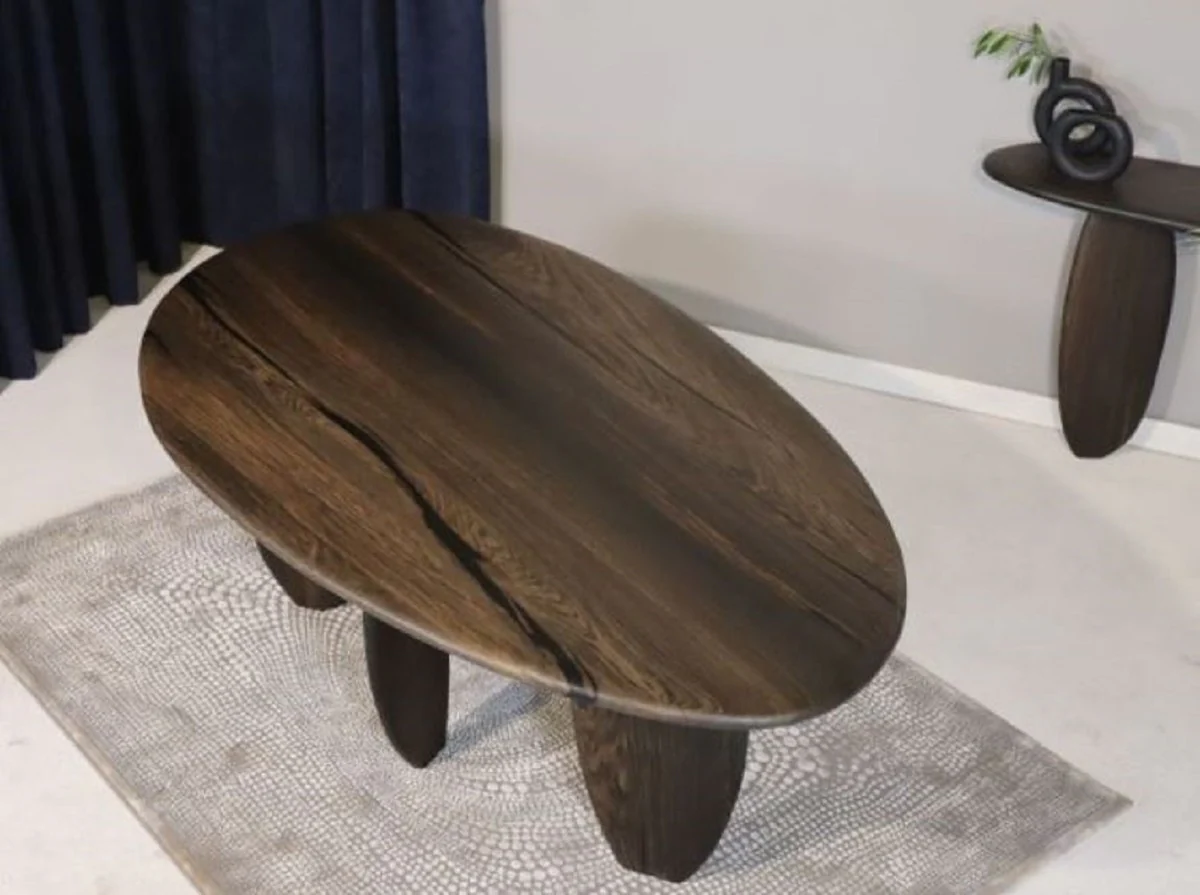 Casa Padrino mesa de comedor de madera maciza de lujo marr¨®n oscuro 220 x 120 x A. 76 cm - Mesa de comedor de madera de roble - Muebles de comedor - Muebles de lujo