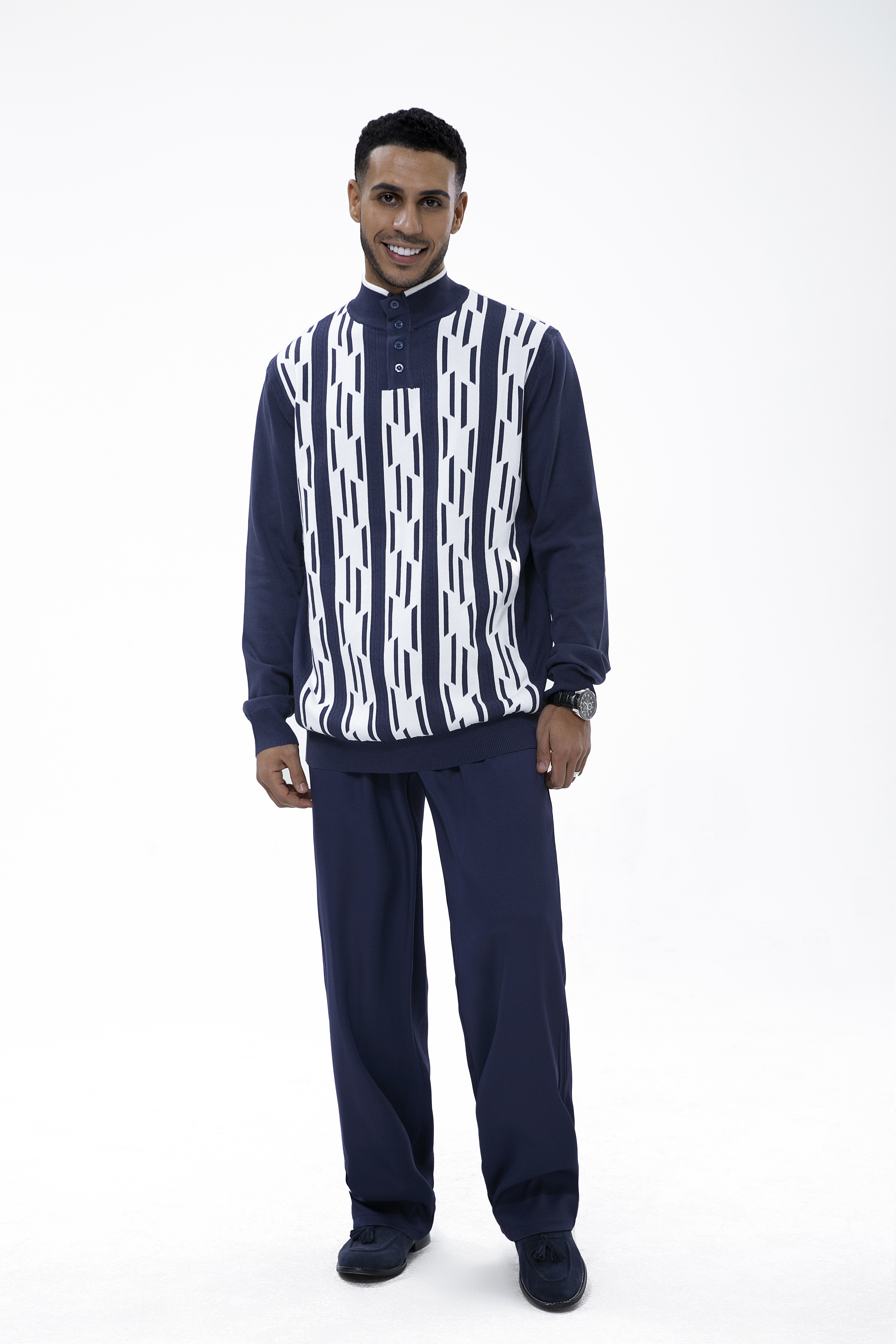 Suitmens Knitted Walking Suit Long Sleeve Suit 34