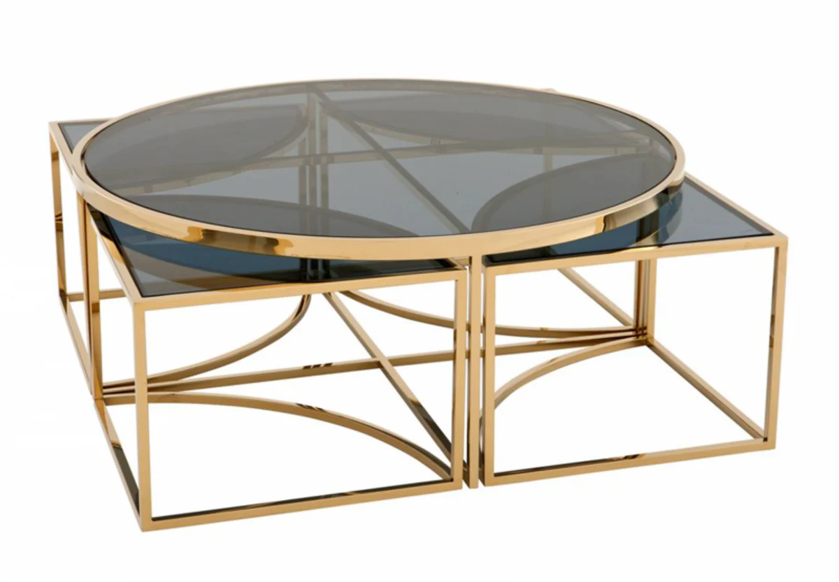 Casa Padrino Art Deco luxury coffee table gold finish - living room coffee table - Luxury Quality