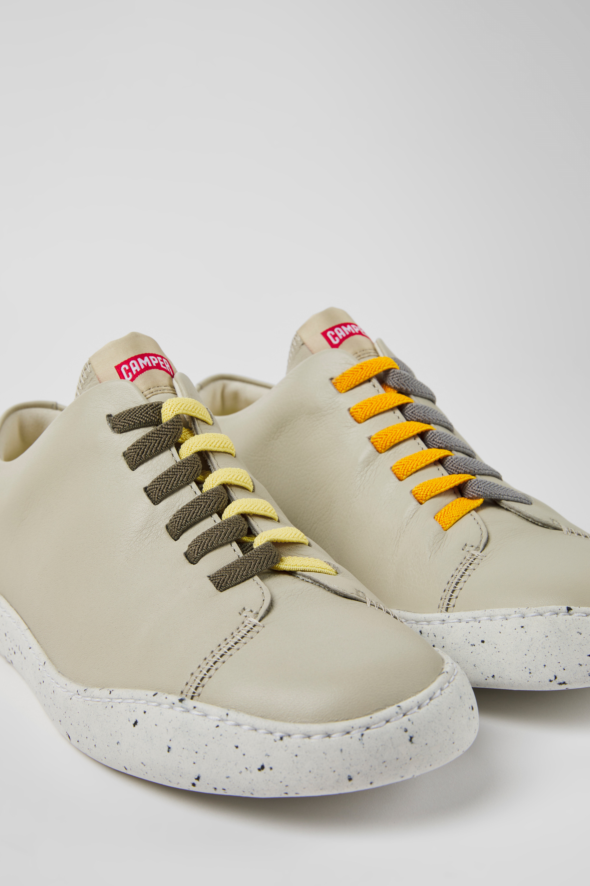 Twins - Gray leather sneakers for men