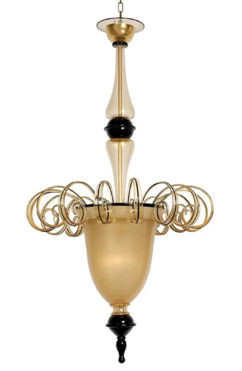 Casa Padrino ara?a de luces de cristal barroco de lujo oro / negro ? 73 x A. 135 cm - Hecho en Italia