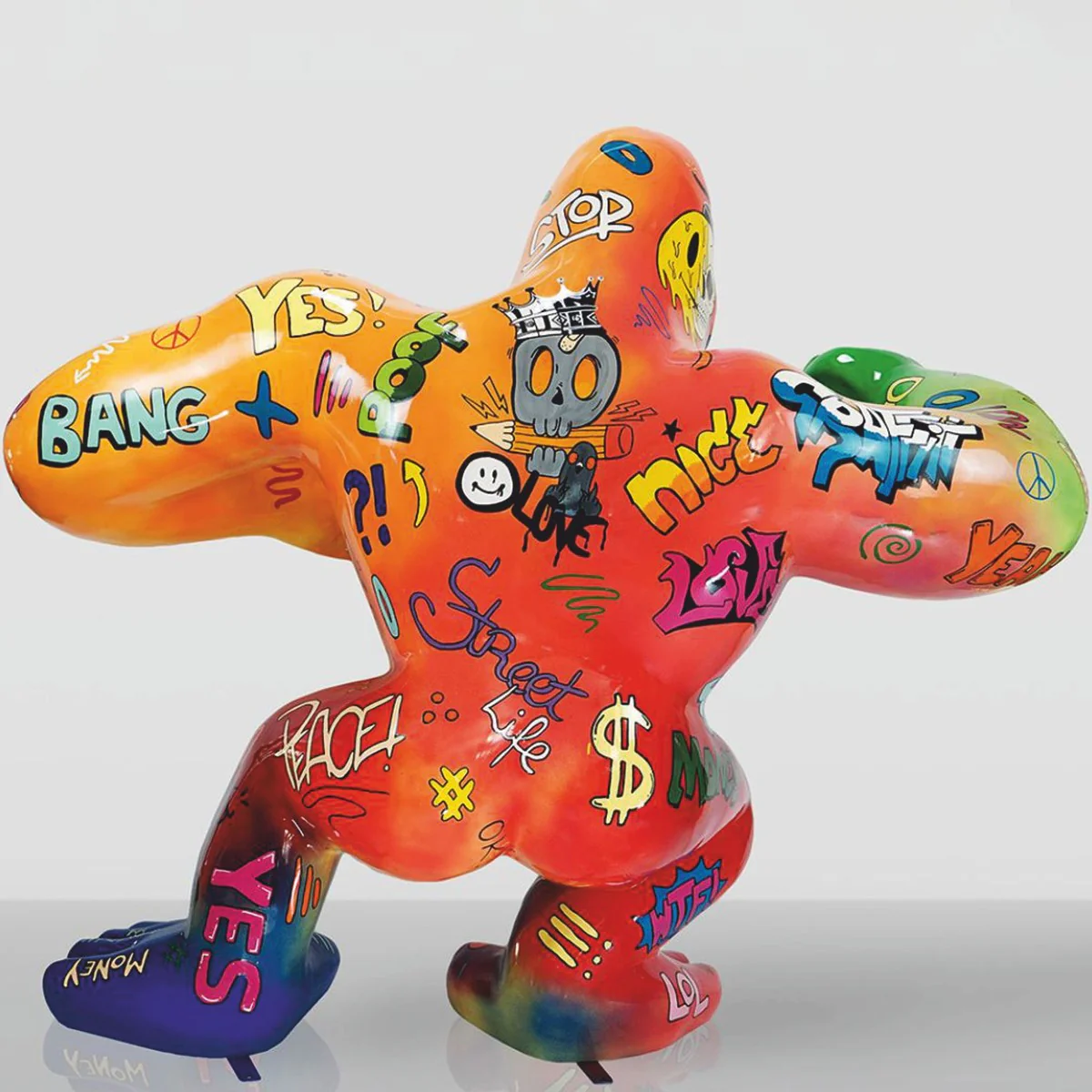 Casa Padrino escultura decorativa XXL mono gorila colorido A. 180 cm - Figura de jard¨ªn