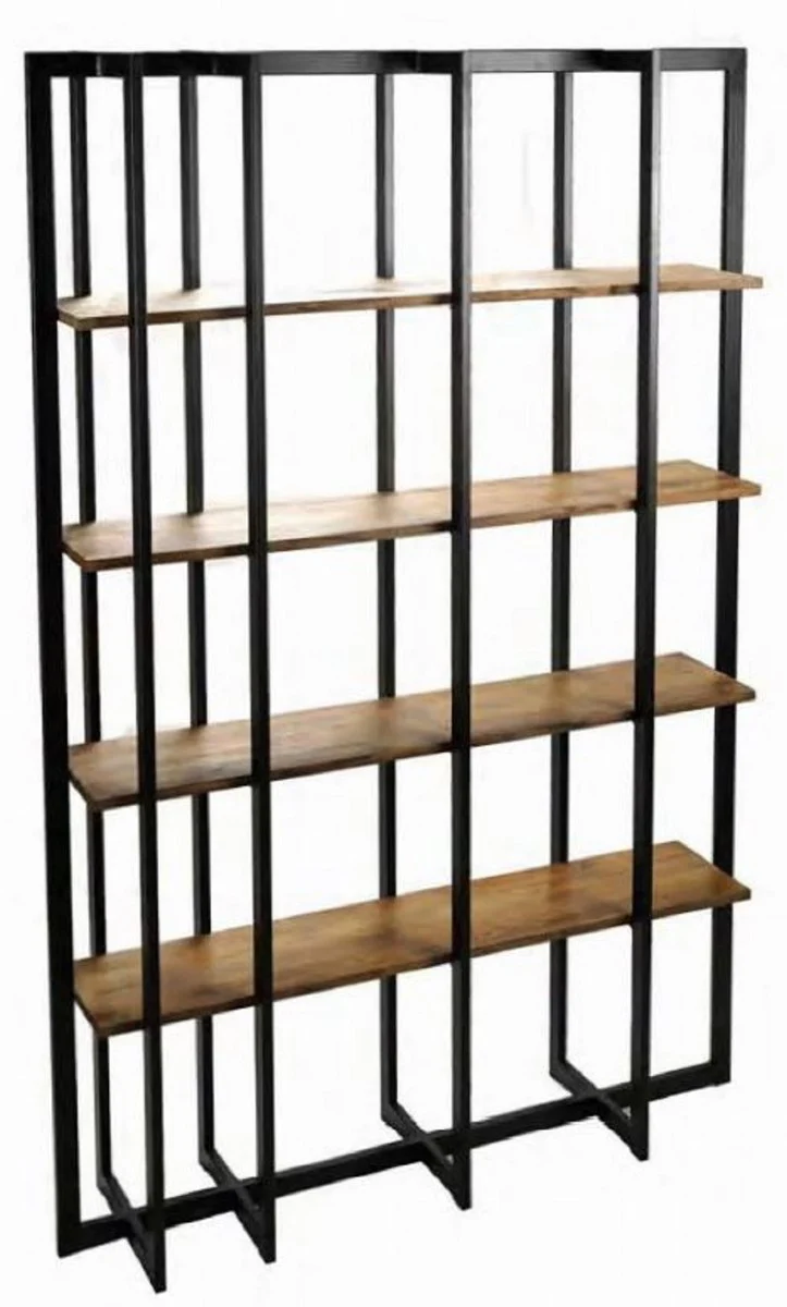 Casa Padrino armario estanter¨ªa de lujo marr¨®n / negro 140 x 35 x A. 200 cm - Armario de Sal¨®n - Armario de Oficina - Muebles de Lujo