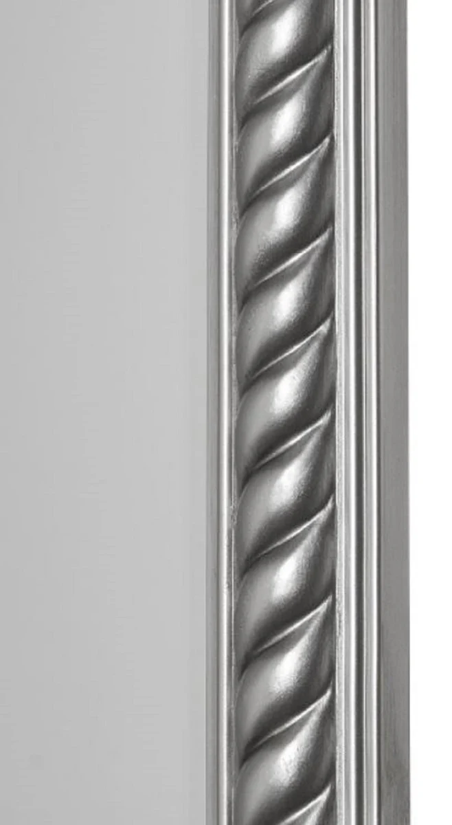 Casa Padrino espejo / espejo de pared de la sala de estar barroco plata antiguo 72 x H. 132 cm - Muebles Barrocos