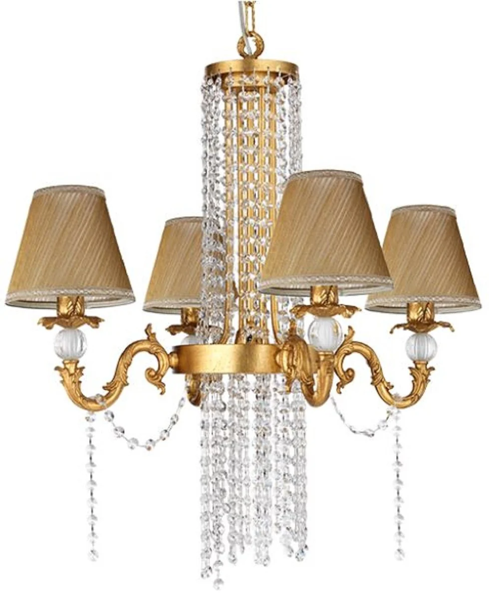 Casa Padrino araña de luces barroco de lujo oro Ø 63 x A. 65 cm - Magnífica araña de luces con cristal noble de Swarovski - Muebles Barrocos - Noble y Magnífica