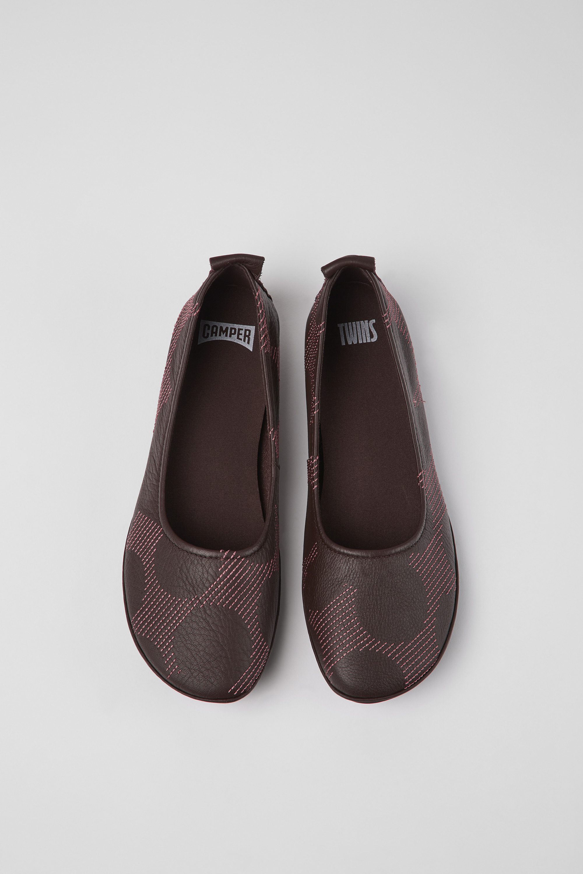 Twins - Multicolored leather ballerinas for women