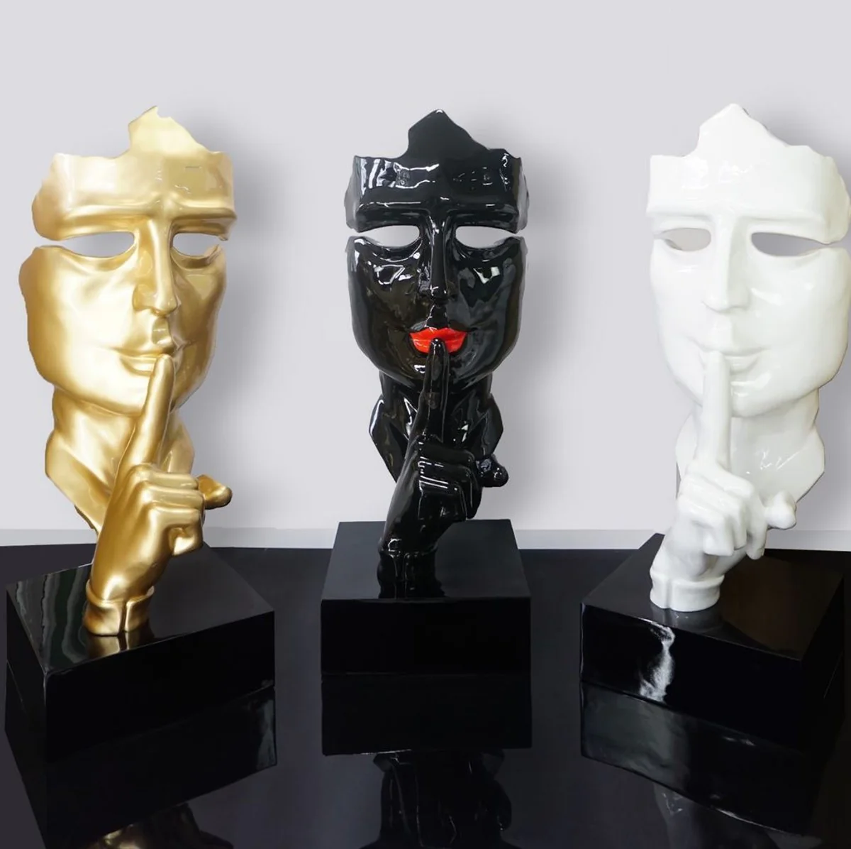 Casa Padrino escultura decorativa XXL blanco / negro A. 190 cm