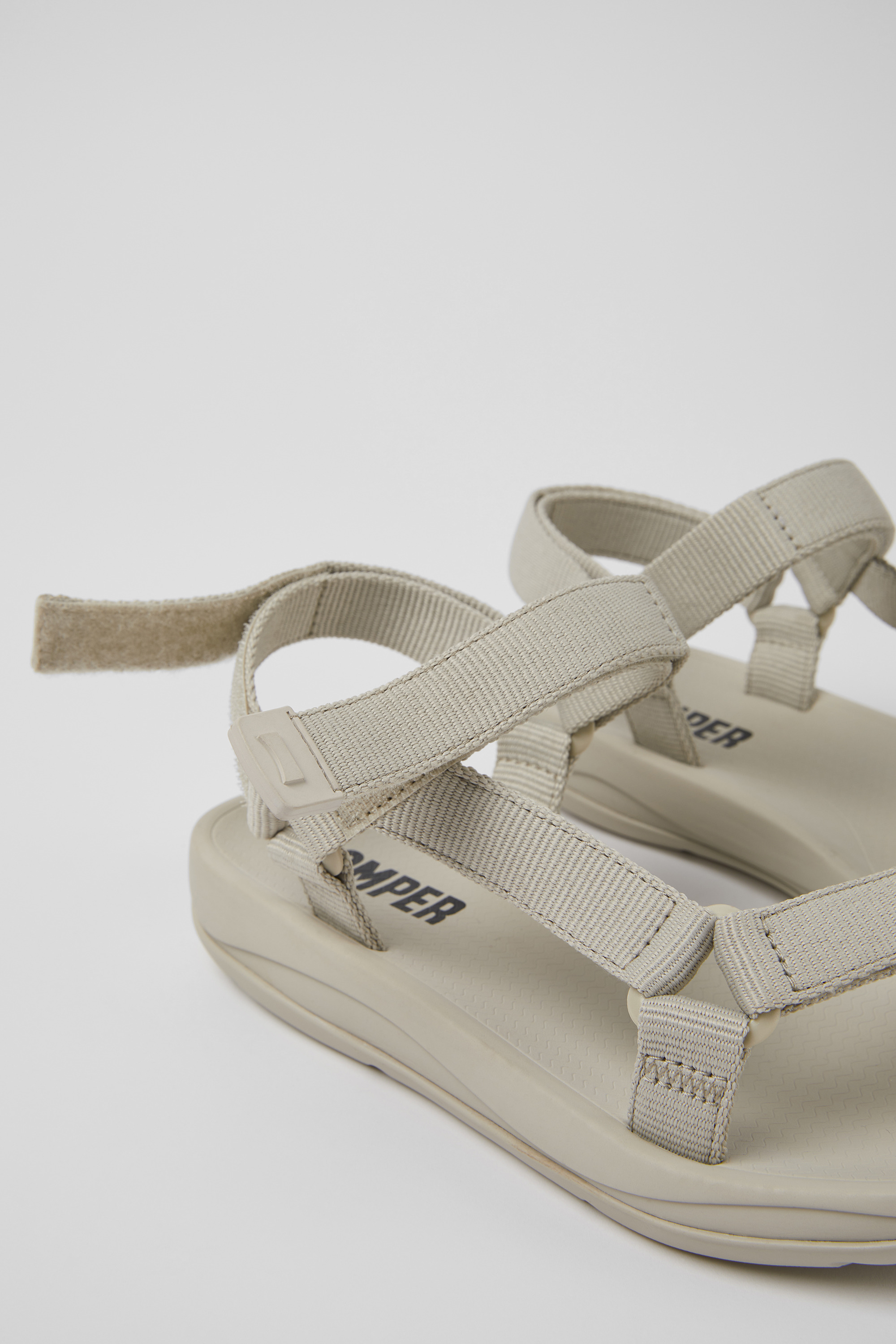Match - Gray textile sandals for women