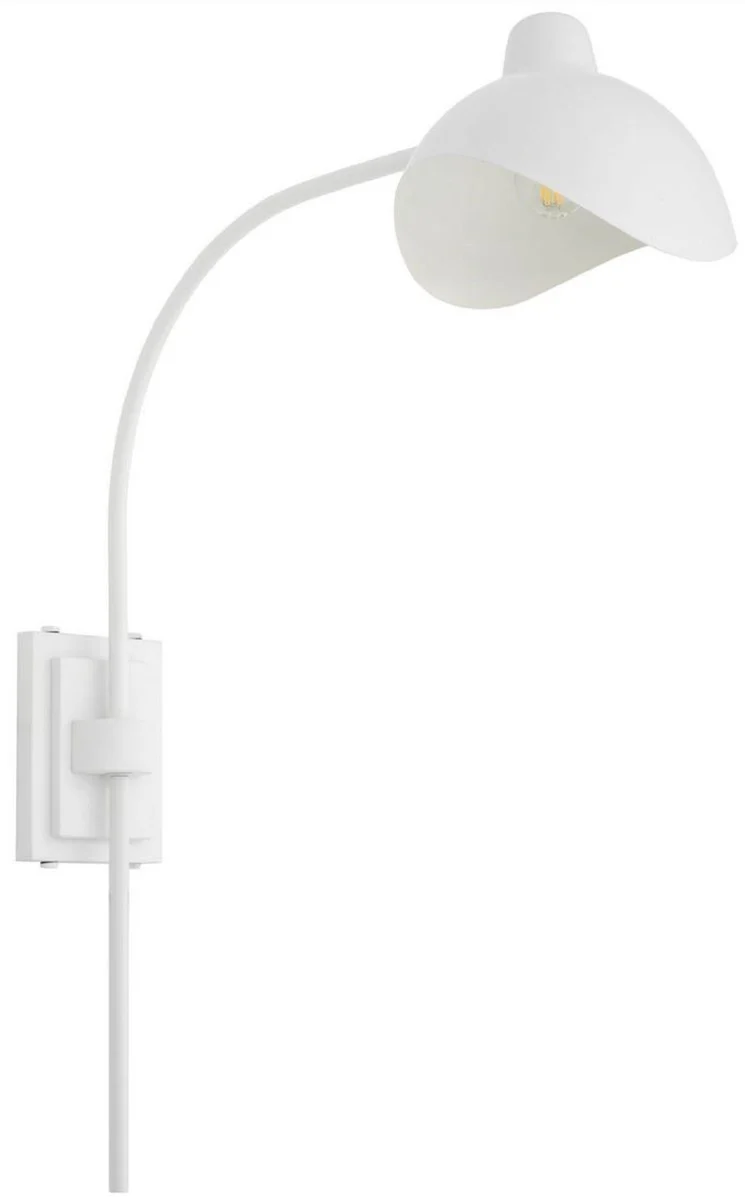 Casa Padrino lámpara de pared de diseño blanco / latón antiguo 19,5 x 67 x A. 70 cm - Lámpara de pared elegante de estilo años 50 - Colección de Lujo