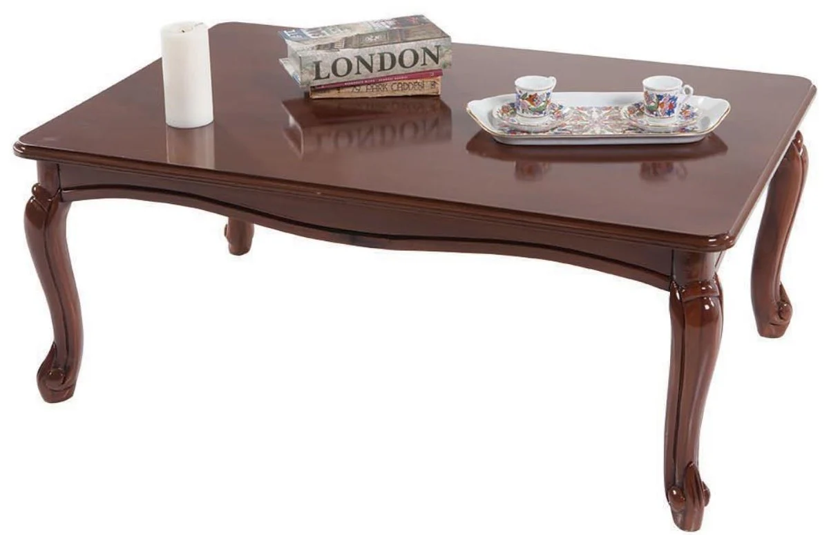 Casa Padrino mesa de centro barroco de lujo marr¨®n 101 x 74 x A. 43 cm - Mesa de sal¨®n de madera maciza en estilo barroco - Muebles de Sal¨®n Barrocos