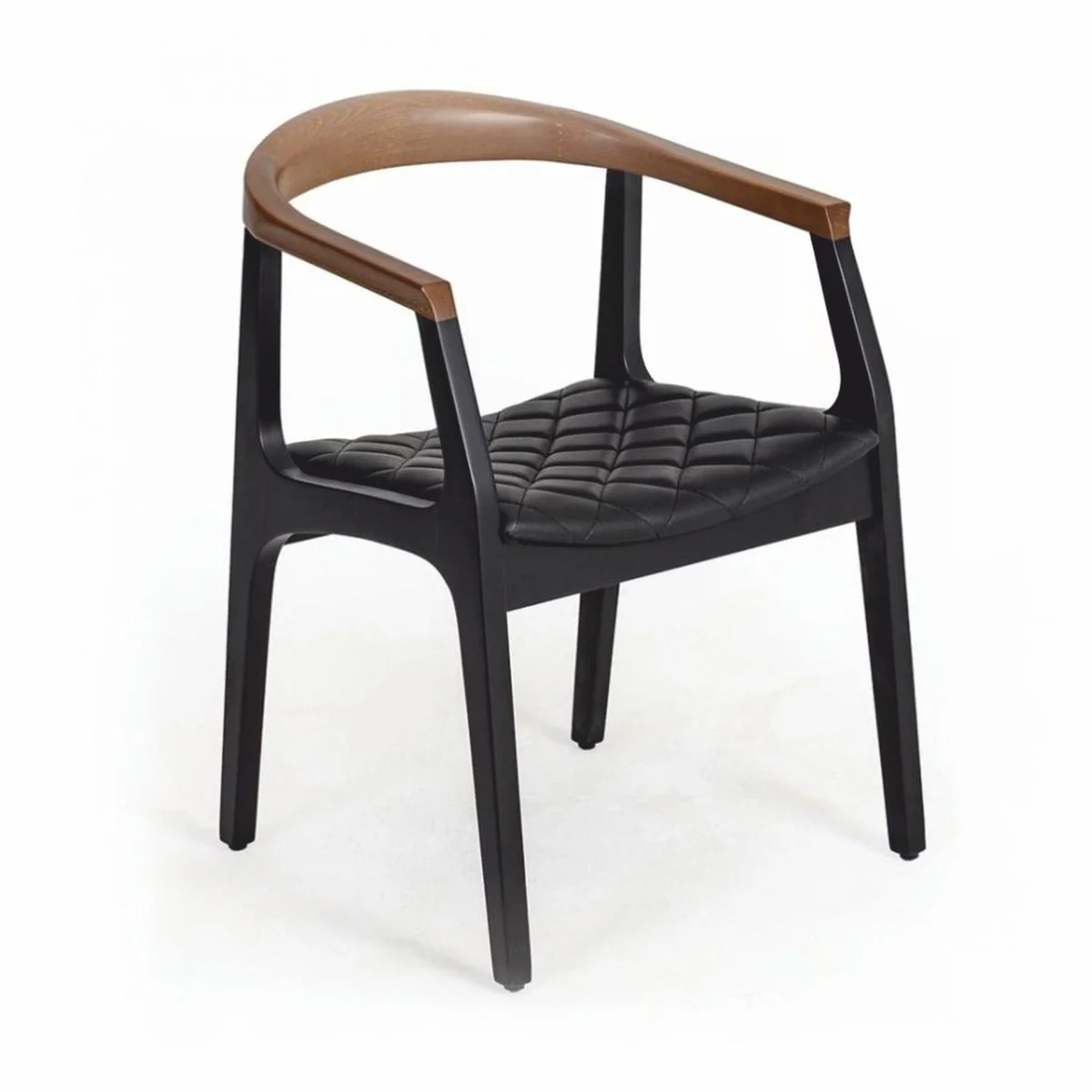 Casa Padrino silla de comedor de lujo con reposabrazos negro / marr¨®n - Muebles de comedor