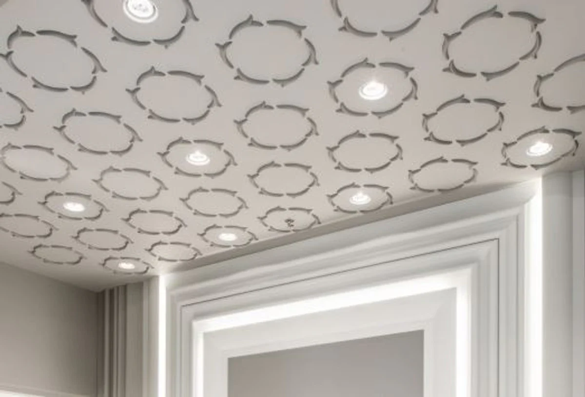 Casa Padrino stucco rose 62 x 62 cm ceiling stucco ceiling rose stucco rosette Wall rosette Baroque Nouveau Interior