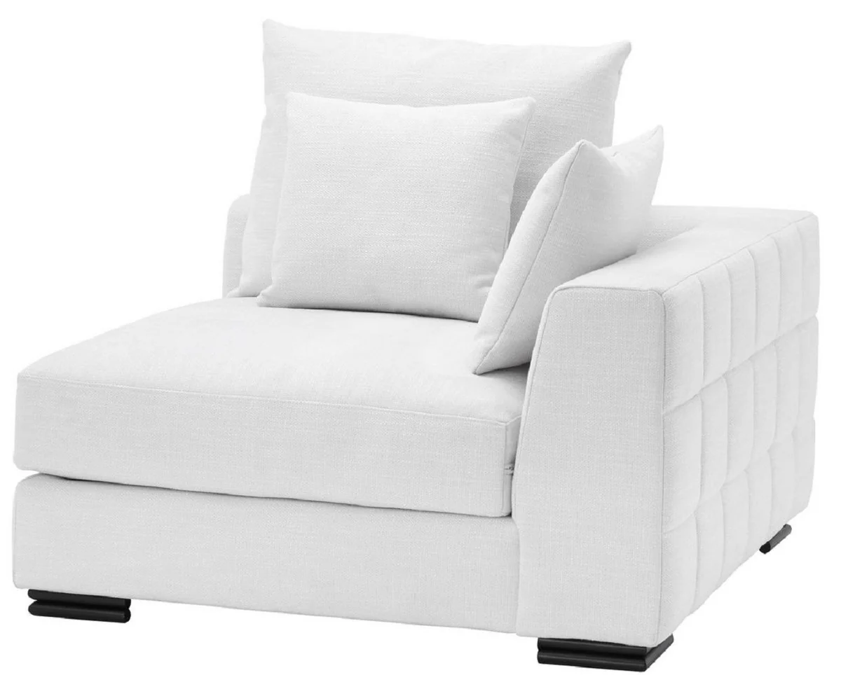 Casa Padrino sof¨¢ esquinero de lujo blanco / negro 108 x 108 x A. 90 cm - Sof¨¢ de sal¨®n extensible con almohadas - Muebles de Lujo