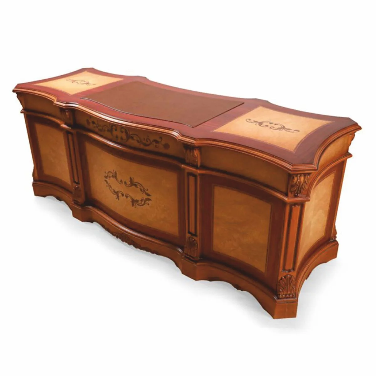 Casa Padrino escritorio barroco de lujo marr¨®n / natural 209 cm - Muebles de oficina de estilo barroco