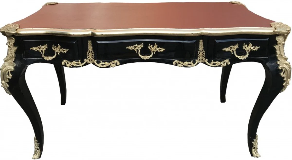 Casa Padrino luxury baroque desk black / gold / Bordeaux secretary luxury furniture