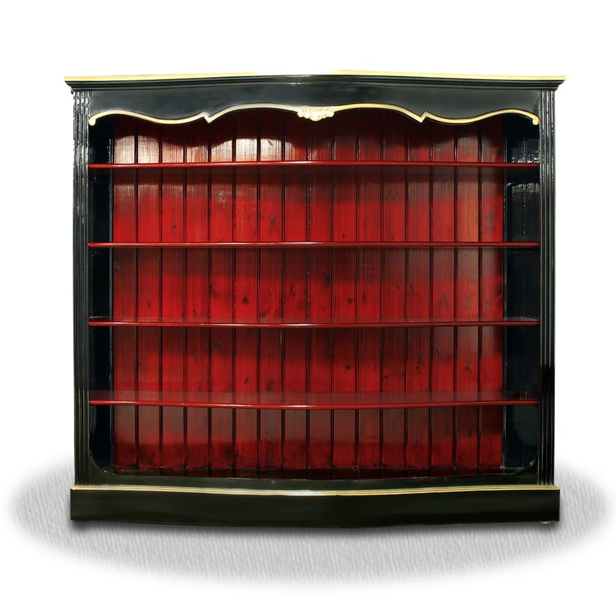 Casa Padrino living room cabinet black red gold - Baroque Cabinet