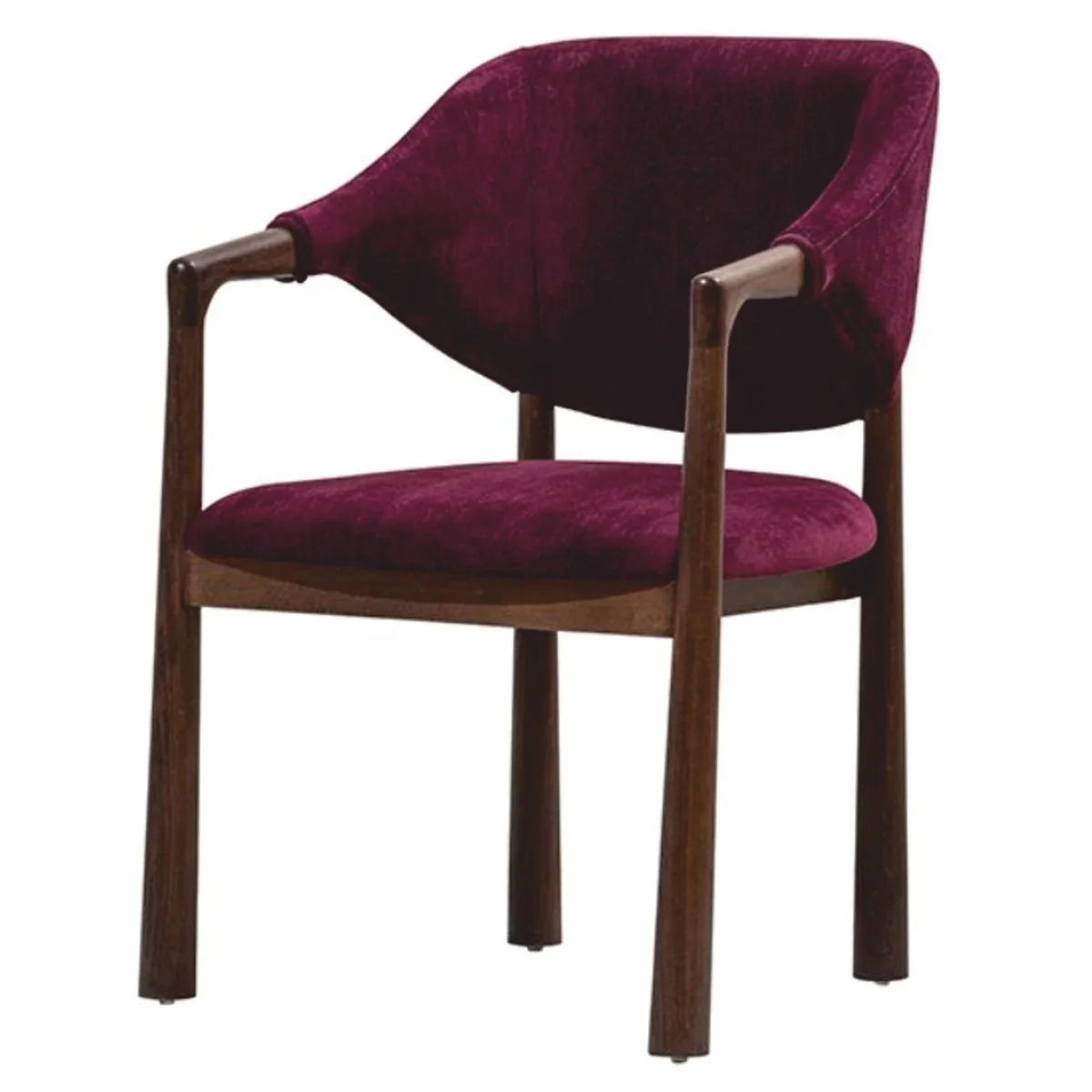 Casa Padrino silla de comedor de lujo con reposabrazos p¨²rpura / marr¨®n oscuro Al. 87 cm