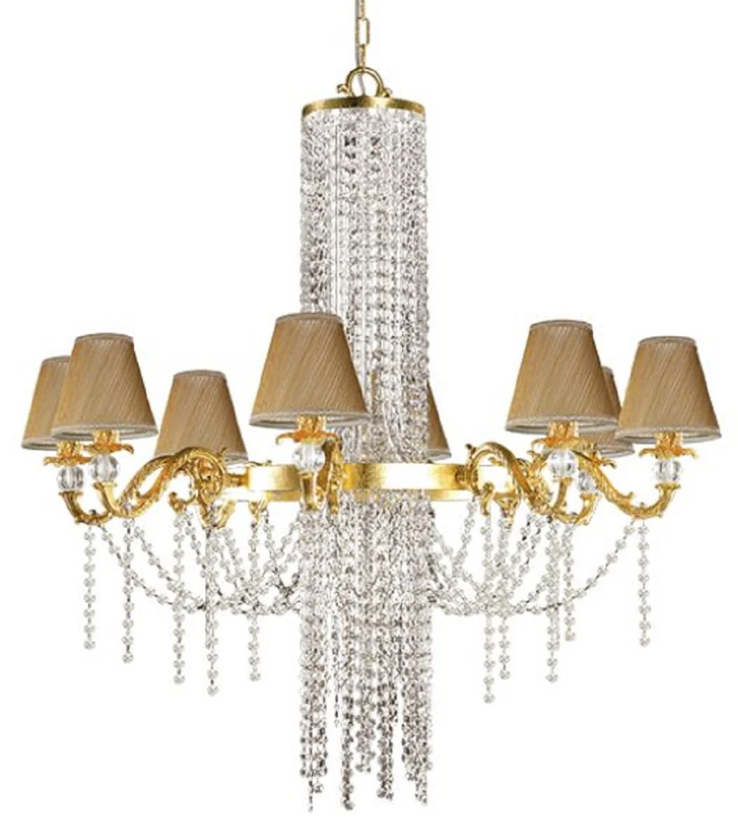 Casa Padrino araña de luces barroco de lujo oro Ø 101 x A. 100 cm - Magnífica araña de luces con cristal noble de Swarovski - Muebles Barrocos - Noble y Magnífica