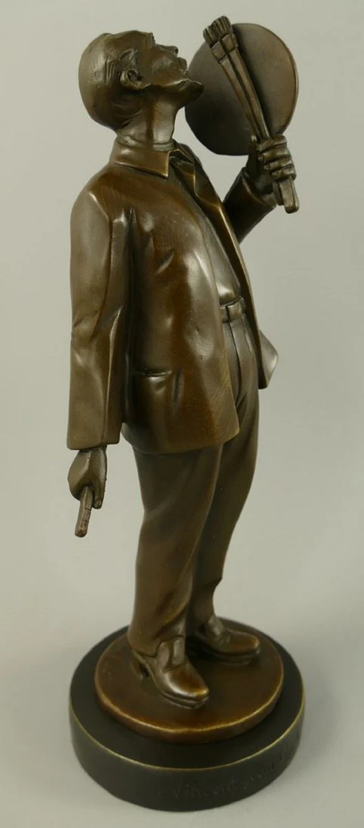 Casa Padrino escultura de bronce Art Nouveau de lujo Vincent van Gogh bronce / negro 10 x 9 x A. 26 cm - Figura de bronce con base de mármol - Figura decorativa - Accesorios decorativos