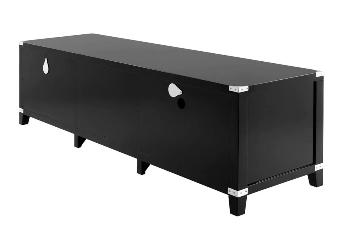 Casa Padrino luxury birch wood television cabinet black 180 x 50 x H. 50 cm - Luxury TV Cabinet