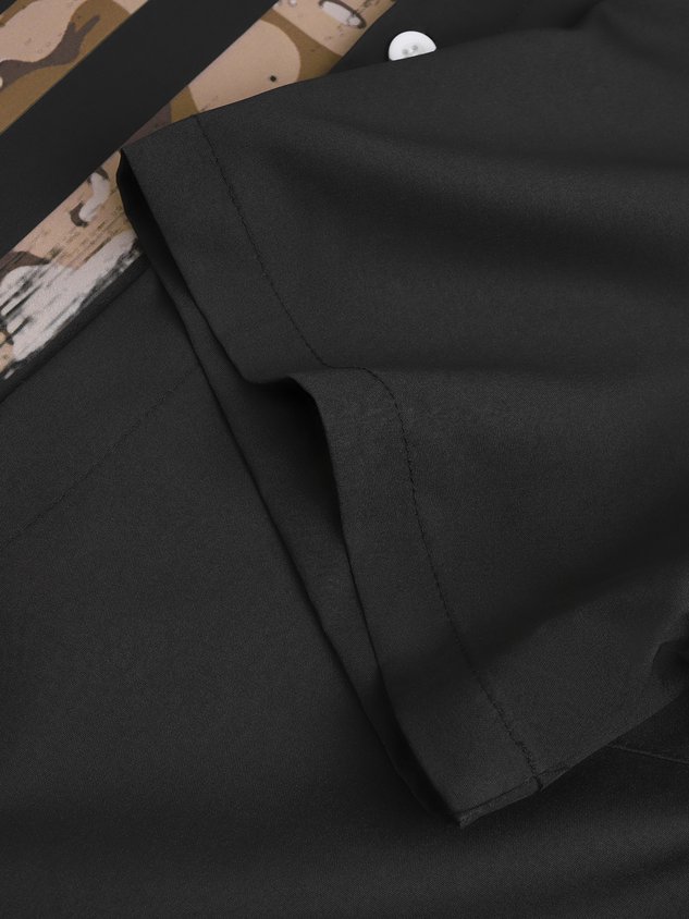 Mens American Flag Print Lapel Loose Short Sleeve Trendy Hawaiian Shirt