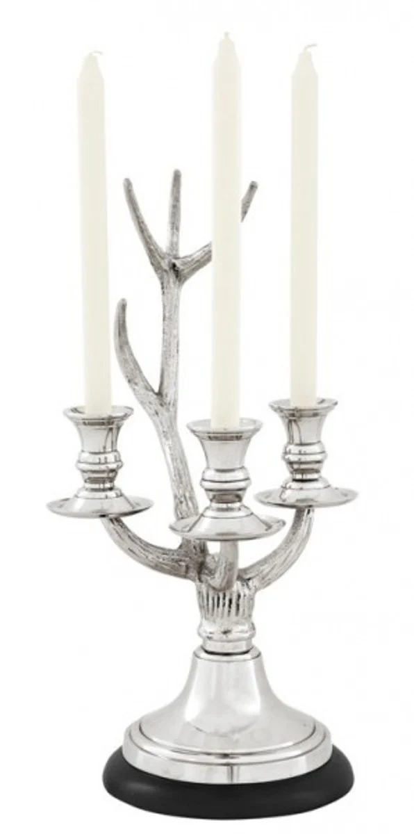 Casa Padrino luxury baroque candlestick antlers Nickel Finish
