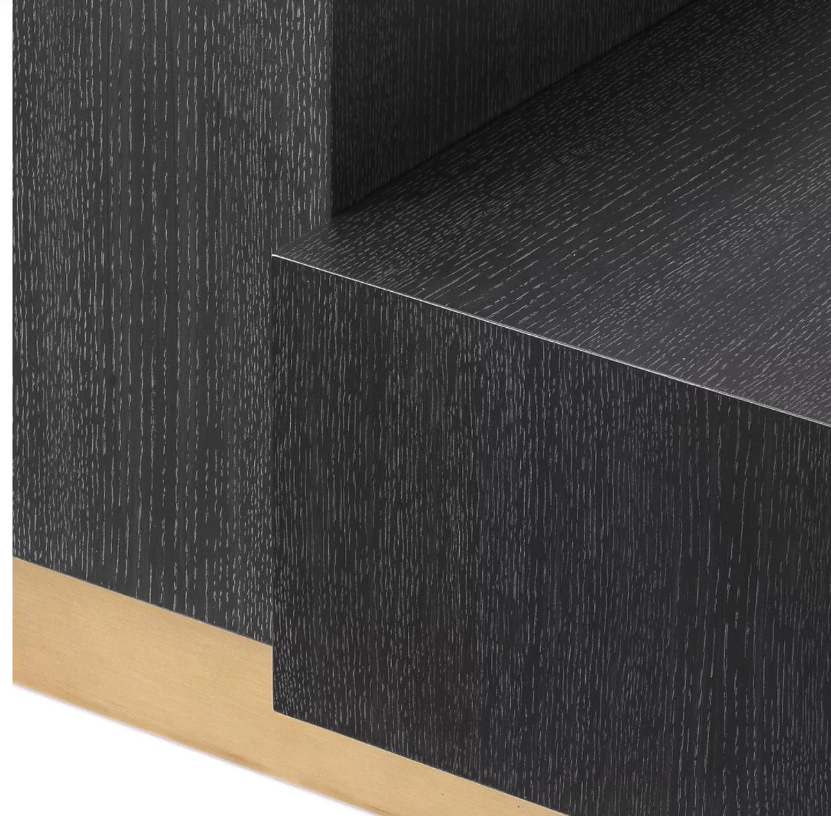 Casa Padrino mesa auxiliar de lujo negro gris / lat¨®n 70,5 x 50 x A. 40,5 cm - Mesa de sal¨®n moderna - Muebles de dise?o de lujo