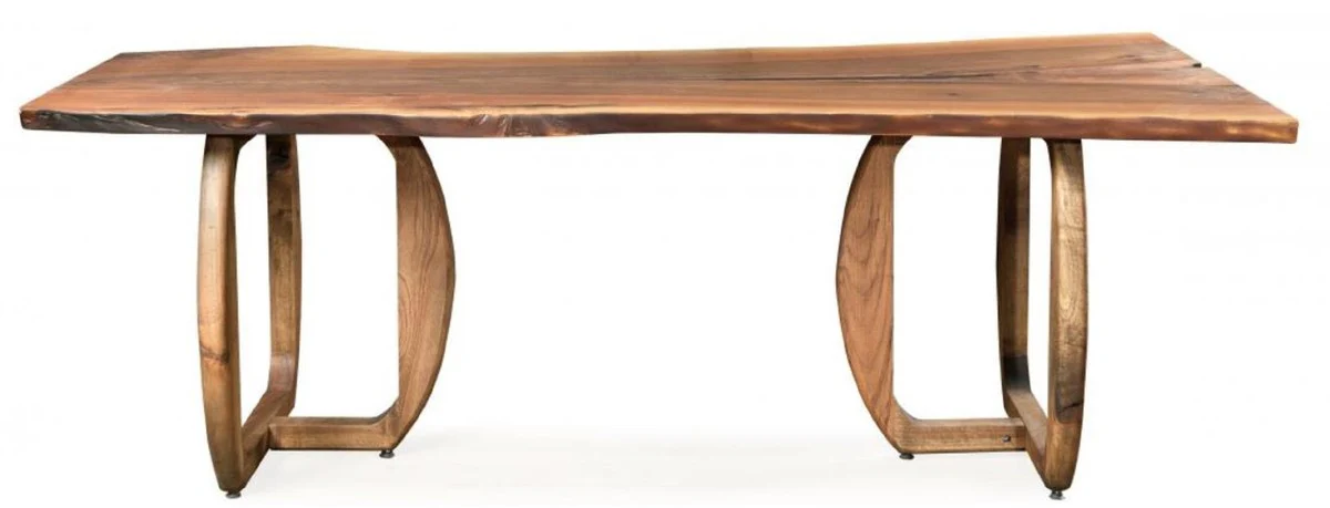 Casa Padrino mesa de comedor de madera maciza de lujo marr¨®n 200 x 100 x A. 76 cm - Mesa de cocina de madera maciza de nogal - Muebles de comedor - Muebles de madera maciza - Muebles de lujo